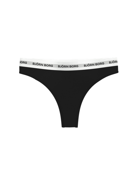 Björn Borg Logo Thongs 3-pack i bomullsstretch – dam – baksida