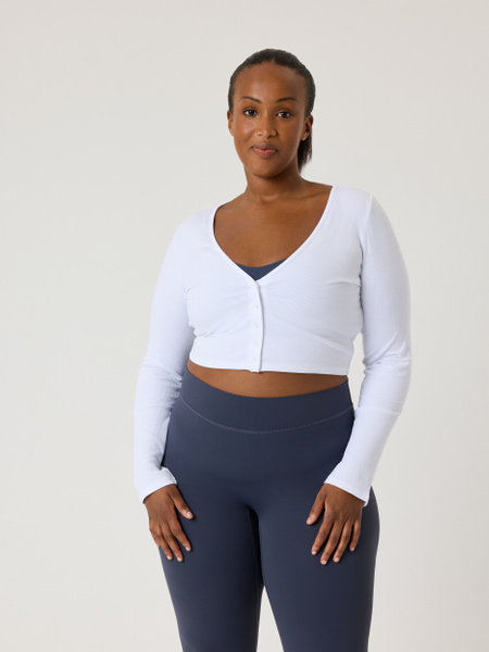 Björn Borg Alice Stenlöf Cropped Rib Cardigan Wit, M