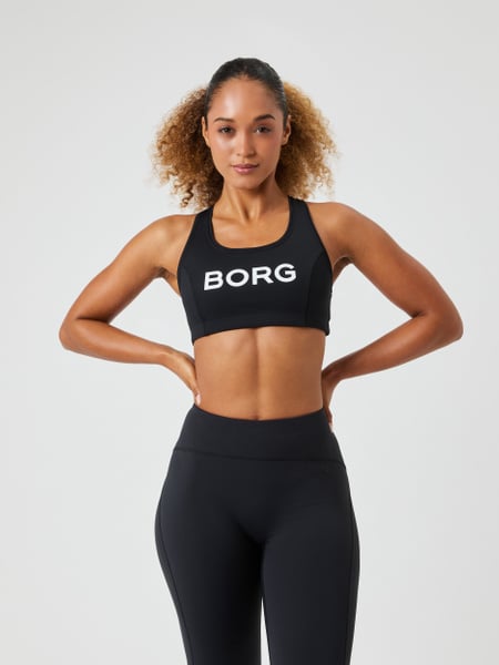 Björn Borg Borg Mid Support Sports Bra Sort, XXL