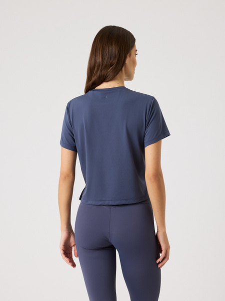 Björn Borg cropped tränings-t-shirt – dam, marinblå – baksida