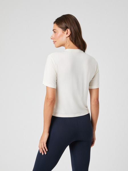 Björn Borg Studio Soft croppad t-shirt i modal i vit – baksida