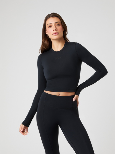 Björn Borg Studio Soft Cropped Longsleeve Zwart, S