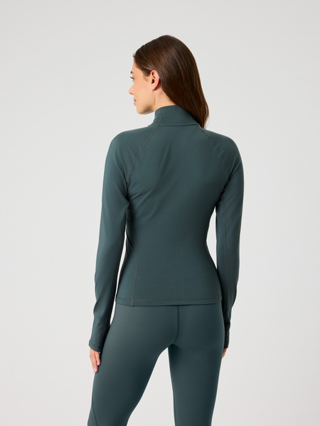 Björn Borg full zip midlayer i grönt med fleece – baksida