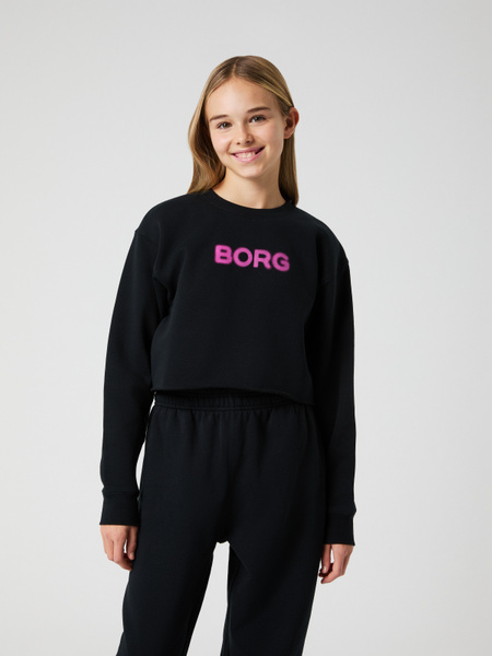 Björn Borg Borg Oversized Cropped Sweatshirt Zwart, 122 128