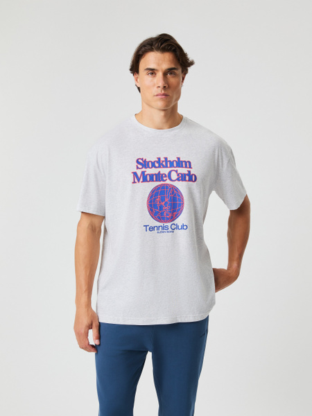Björn Borg oversized gym-t-shirt i grått – baksida