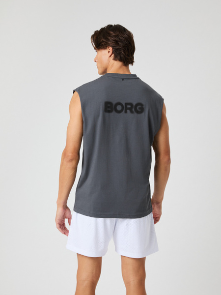 Björn Borg Borg Gym ärmlös tränings-t-shirt i grått – baksida