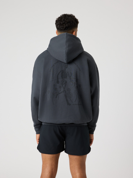 Björn Borg oversize hoodie i grå bomullsmix – baksida