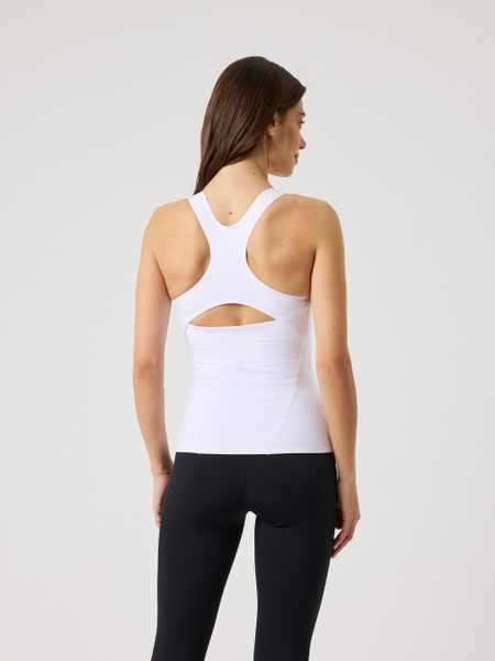 Björn Borg 2-in-1 Tank Top – vitt träningslinne med inbyggd bh – baksida