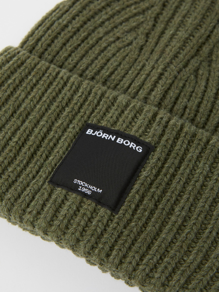 Björn Borg Centre stickad mössa – grön oversized beanie – baksida
