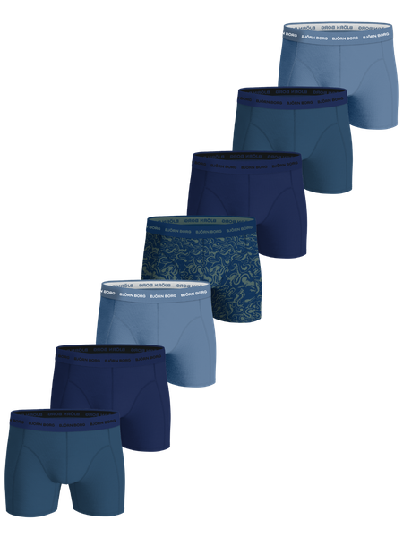 Björn Borg Cotton Stretch Boxers 7 pack Blauw, S