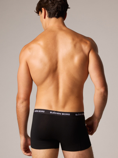 Björn Borg trunks 5-pack i bomullsstretch, svart – baksida