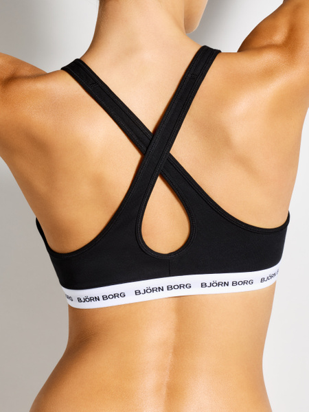 Björn Borg logo bralette i svart med push-up – baksida