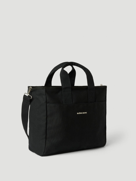 Björn Borg Studio canvas tote 34 l i bomull, svart – baksida