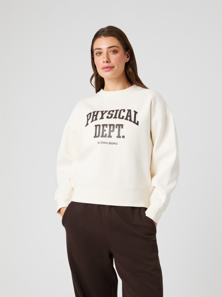 Björn Borg boyfriend sweatshirt i vitt, oversized – baksida