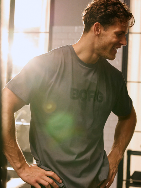 Björn Borg Gym oversized t-shirt i grått för träning – baksida