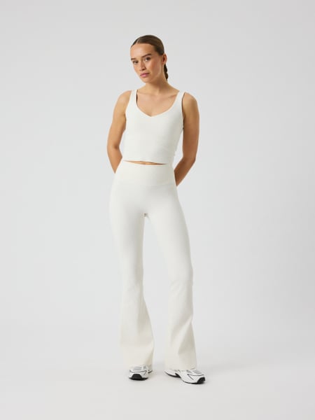 Björn Borg Studio Ribbed Flare Tights Regular Vit, XS