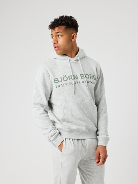Björn Borg Classic Print hoodie i bomull, grå – baksida