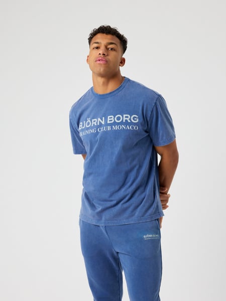 Björn Borg Borg Classic Print T shirt Blauw, XXL