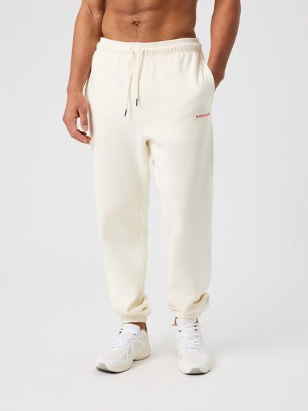 Björn Borg Oversized Sweatpants – vita mjukisbyxor i fleece – baksida