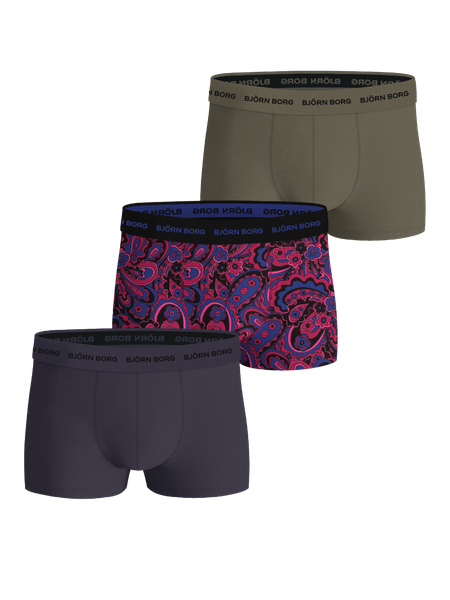 Björn Borg Cotton Stretch Trunks 3-pack Grøn, L