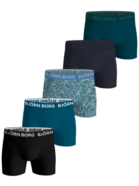 Björn Borg Cotton Stretch Boxers 5-pack Sort, L