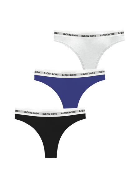Björn Borg Logo Thongs 3 pack Zwart, XS
