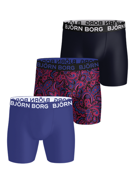 Björn Borg Sports Microfiber Boxers 3 pack Blauw, L