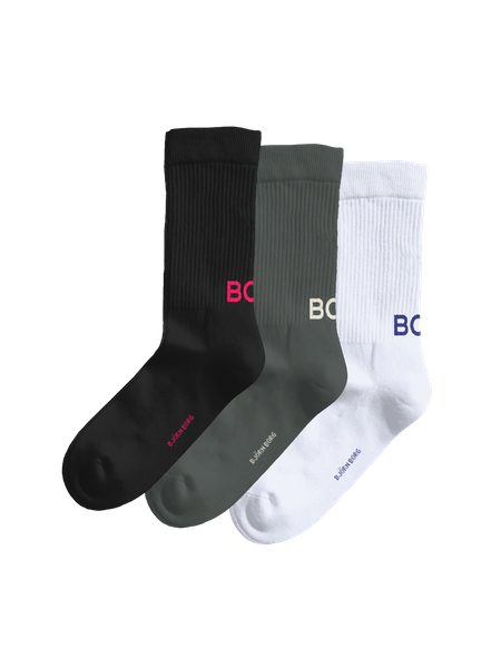 Björn Borg Core Crew Polyamide Socks 3 pack Zwart, 36 40