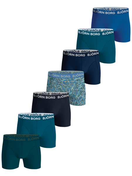 Björn Borg Cotton Stretch Boxers 7 pack Blauw, 158 164