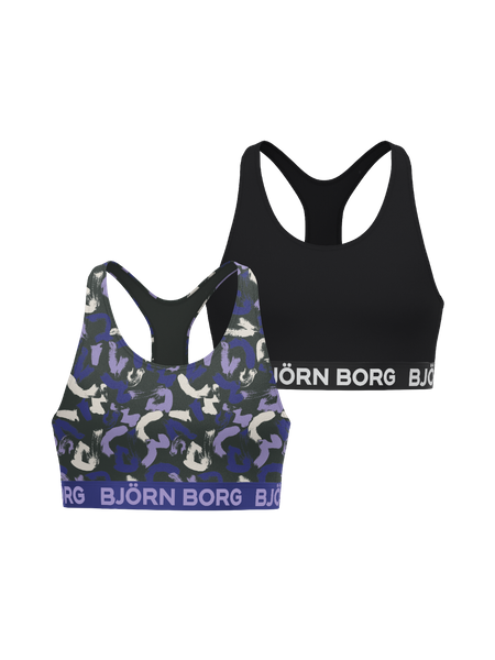 BJÖRN BORG Negro Cotton Stretch Soft Top 2-pack