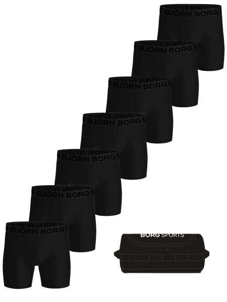 Björn Borg Sports Lightweight Boxers Wash Bag 7 pack Zwart, XS