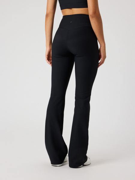 Björn Borg Studio Flare Tights i ribbad svart – baksida