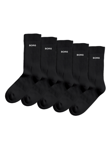Björn Borg Essential Crew Socks 5 pack Zwart, 39 42