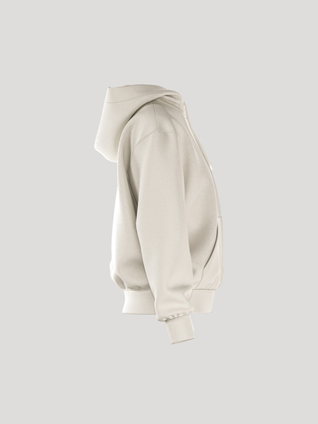 Björn Borg Essential Zip Hoodie i french terry – vit – baksida