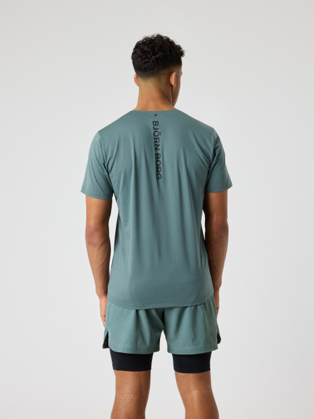 Björn Borg Feather funktions-t-shirt i grönt, herr – baksida