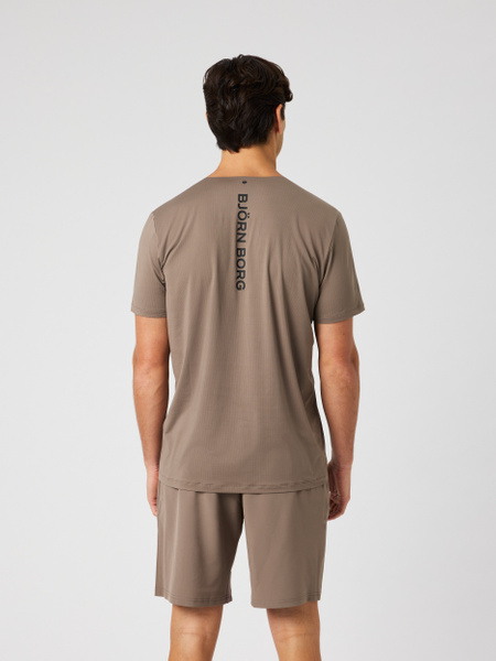 Björn Borg Feather funktions-t-shirt för herr, brun – baksida