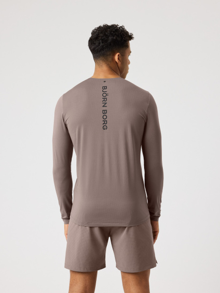 Björn Borg Feather – långärmad tränings-t-shirt i brunt – baksida