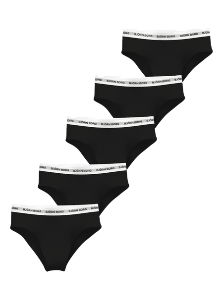 Björn Borg Logo Highwaist Briefs 5-pack Svart, XXL | Apparel & Accessories - Clothing - Underwear & Socks - Underwear | ModeLejon