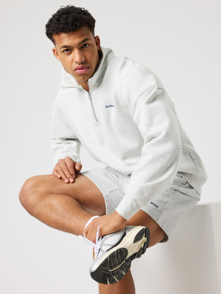 Björn Borg oversize half-zip tröja för herr, grå – baksida