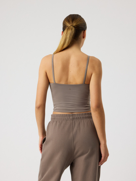 Björn Borg Studio Soft Cropped Tank Top i brunt – baksida
