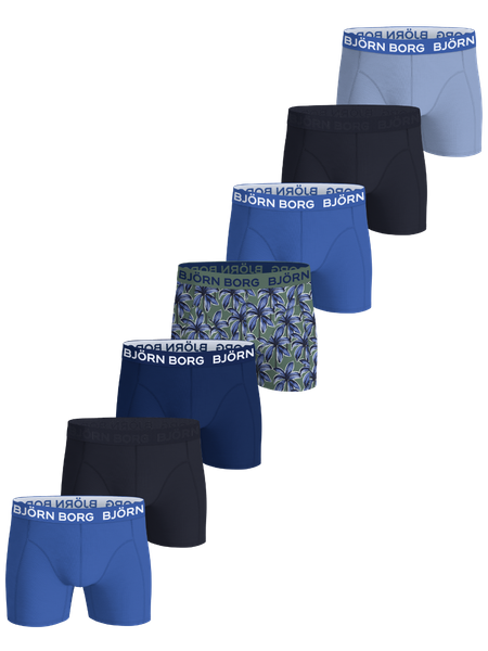 Björn Borg Cotton Stretch Boxers 7-pack Blå, L