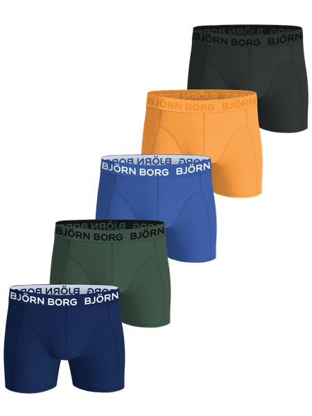 Björn Borg Cotton Stretch Boxers 5-pack Blå, 122-128
