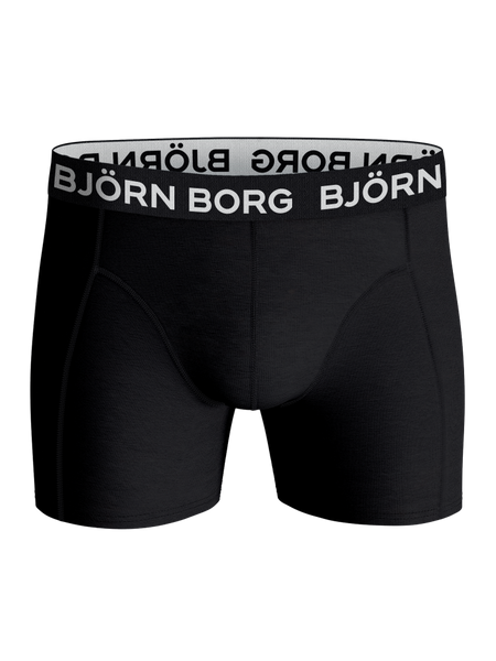 Björn Borg boxershorts i mjuk bomullsstretch, 7-pack i svart – baksida