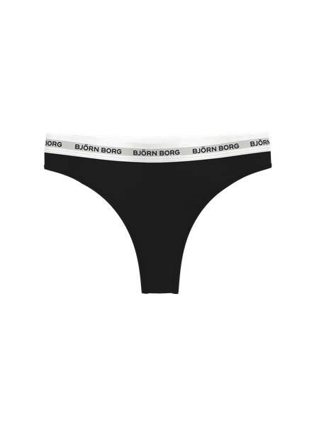 Björn Borg Logo stringtrosor dam 3-pack i svart – baksida
