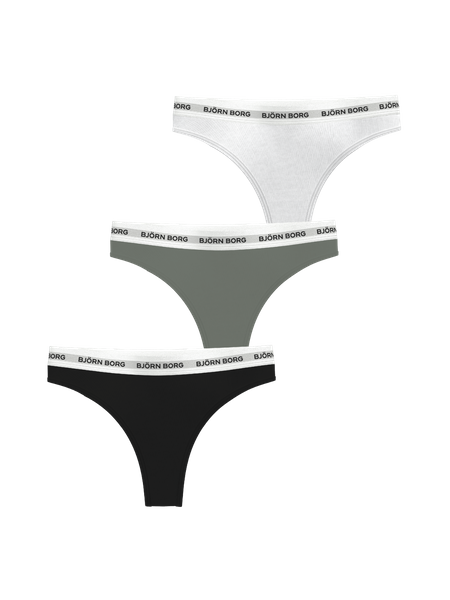 Björn Borg Logo Thongs 3-pack Svart, XXL | Apparel & Accessories - Clothing - Underwear & Socks - Underwear | ModeLejon
