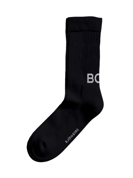 Björn Borg Classic crew-strumpor 3-pack i återvunnen polyamid i svart – baksida