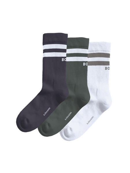 Björn Borg Classic Crew Socks 3-pack Grön, 41-45 | Apparel & Accessories - Clothing - Underwear & Socks - Socks | ModeLejon