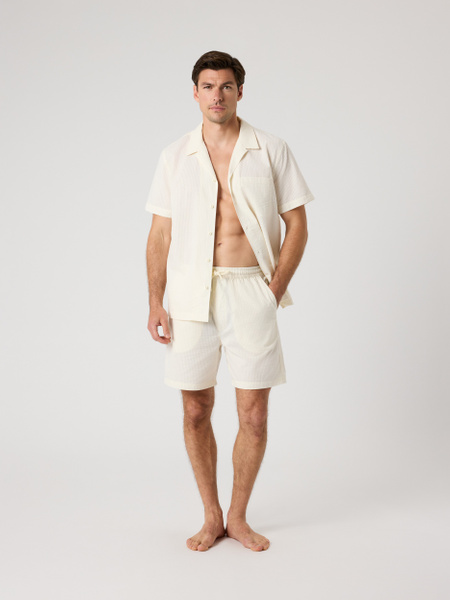 Björn Borg Borg Seersucker Resort Shirt Vit, XXL