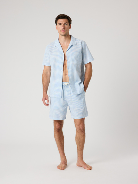 Björn Borg Seersucker Resort Shirt i blå bomull – baksida