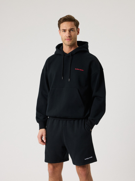 Björn Borg oversize hoodie för herr, svart – baksida